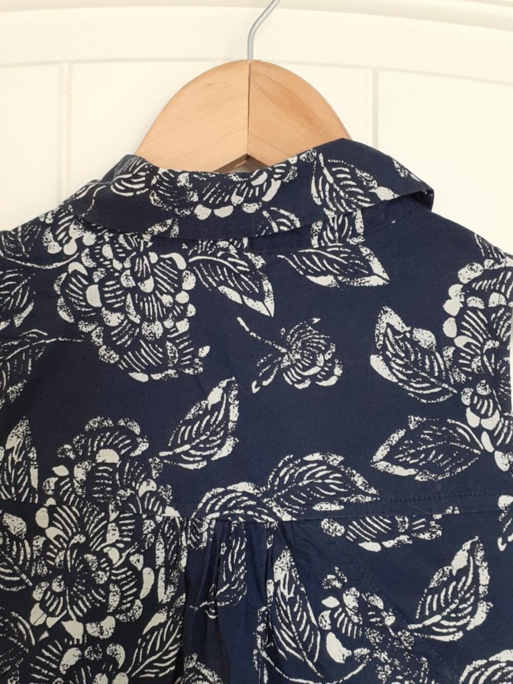 Banana Republic Sleeveless Button Up Cotton Shirt Dress Blue Floral Size 6 - Picture 6 of 12